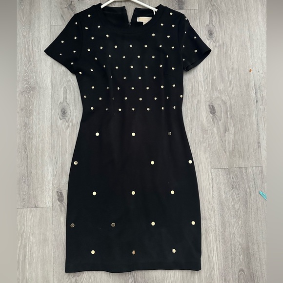 Michael Kors Black Mini Dress with Gold Accents - Picture 5 of 5